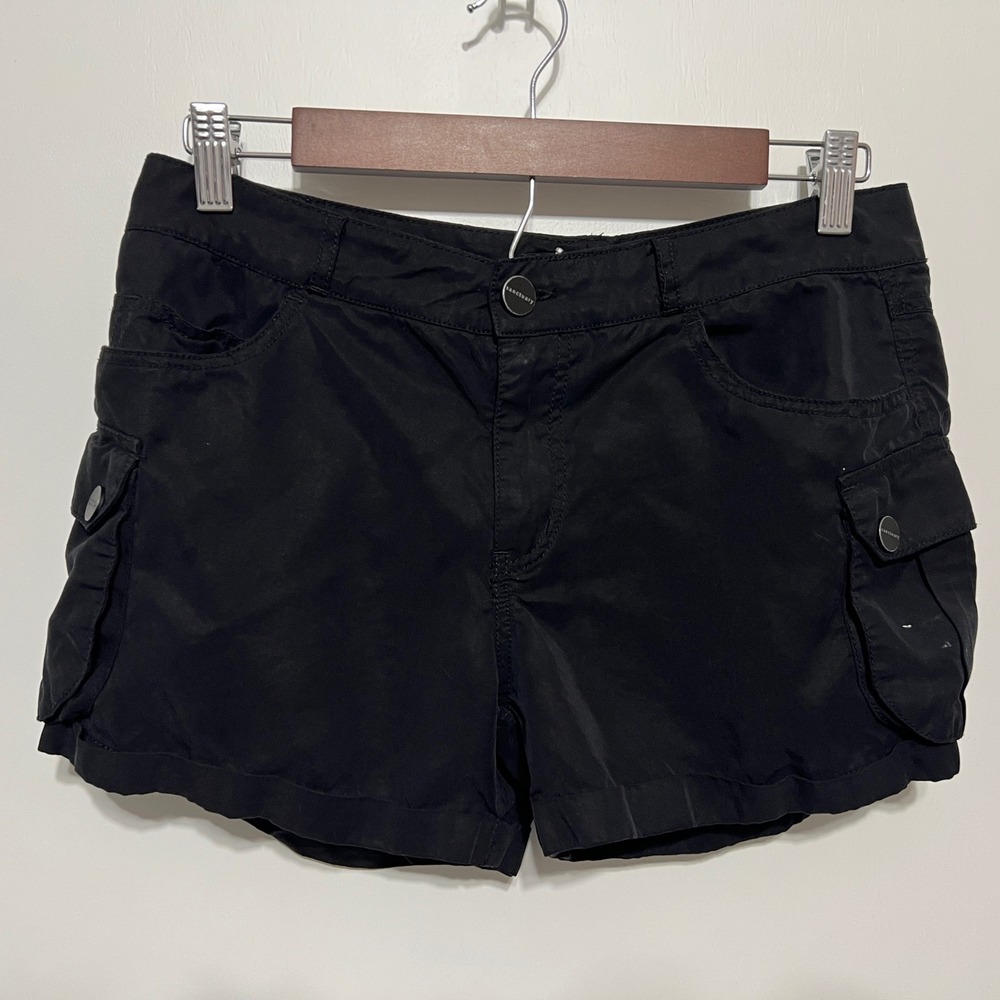 Sanctuary Womens Y2K Cargo Shorts Size 27‎ Black Utility Pockets Mini Gorpcore